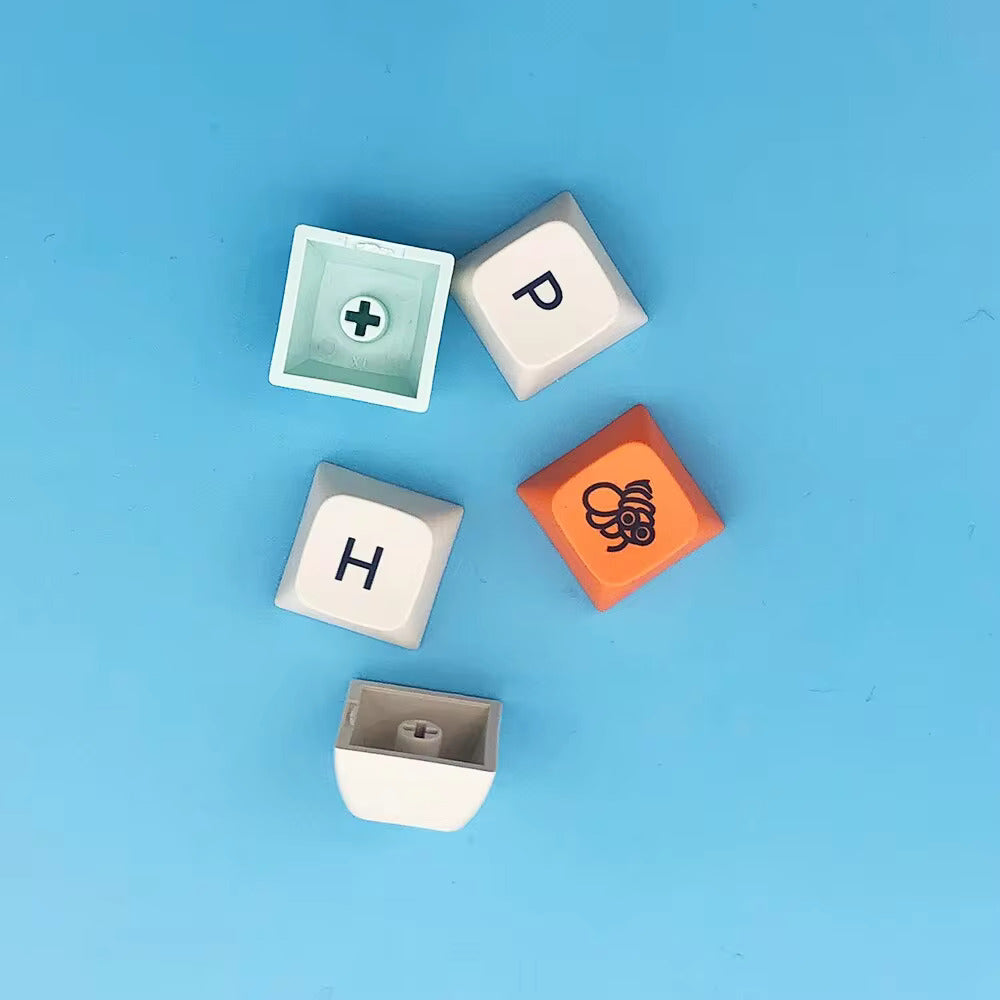 Orange bee Keycaps – 125 tangenter med engelskt och ryskt alfabet