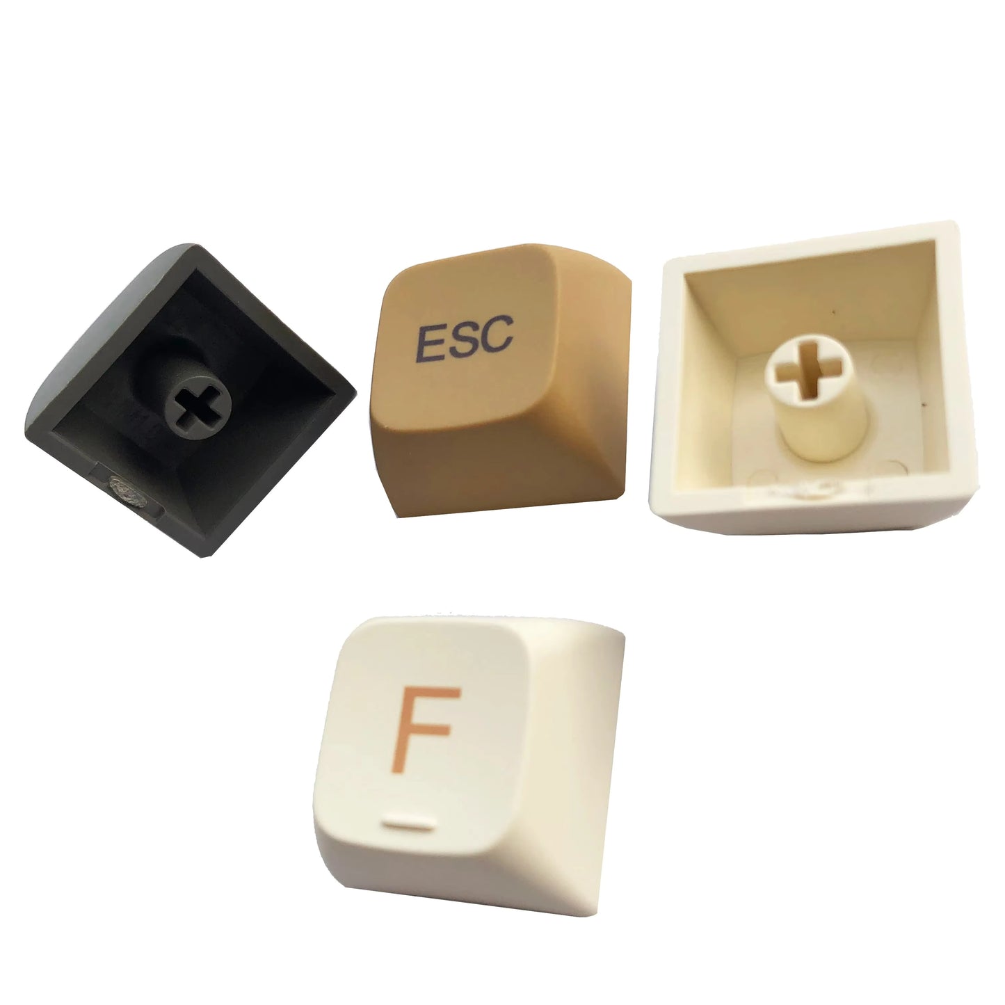 Eleganta brun- och vitfärgade keycaps: 125-Tangentset med XDA-profil för modern stil och komfort