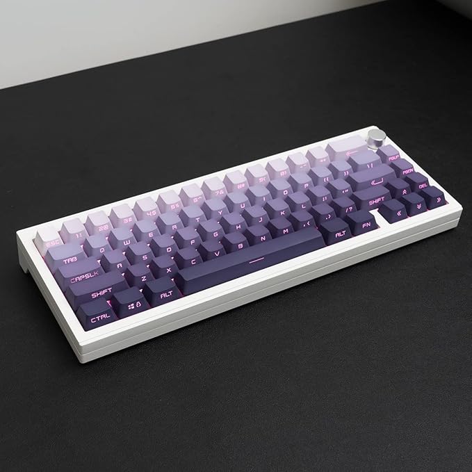 Olika färgade keycaps med gradient och side-print 136 tangenter