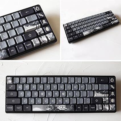 Svart keycaps med rosblomstertema 8 tangenter