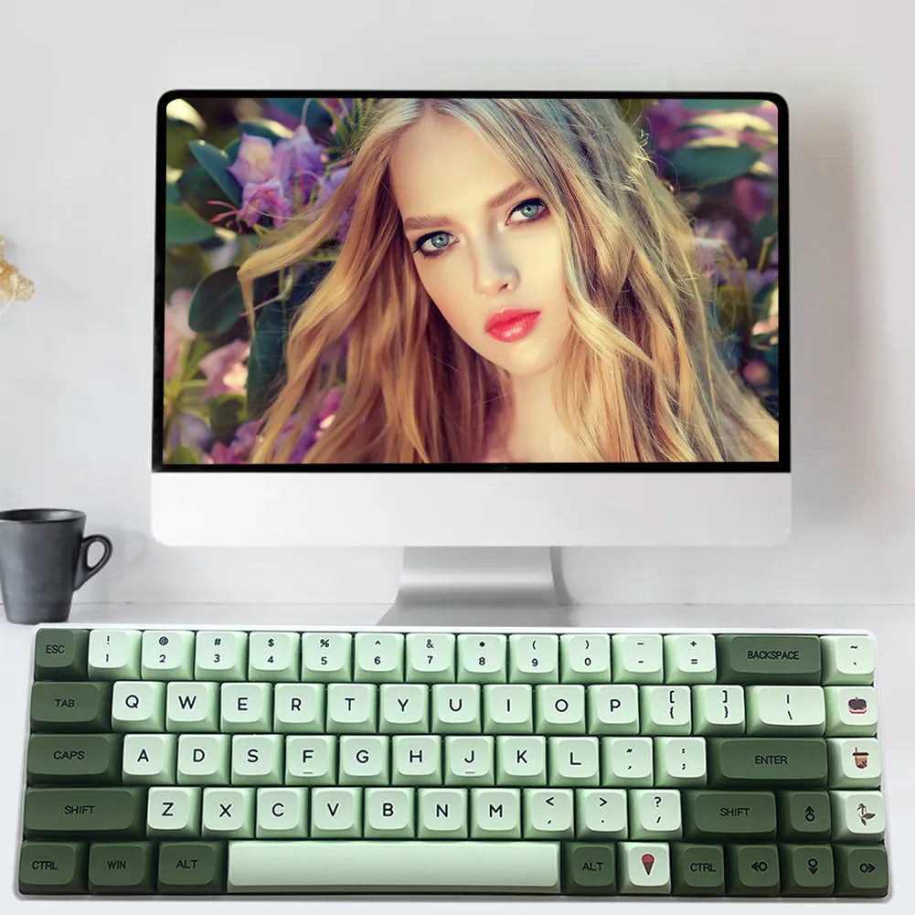 Hamburger- och glass-emoji keycaps - 124 tangentset med för ett lekfullt tangentbord