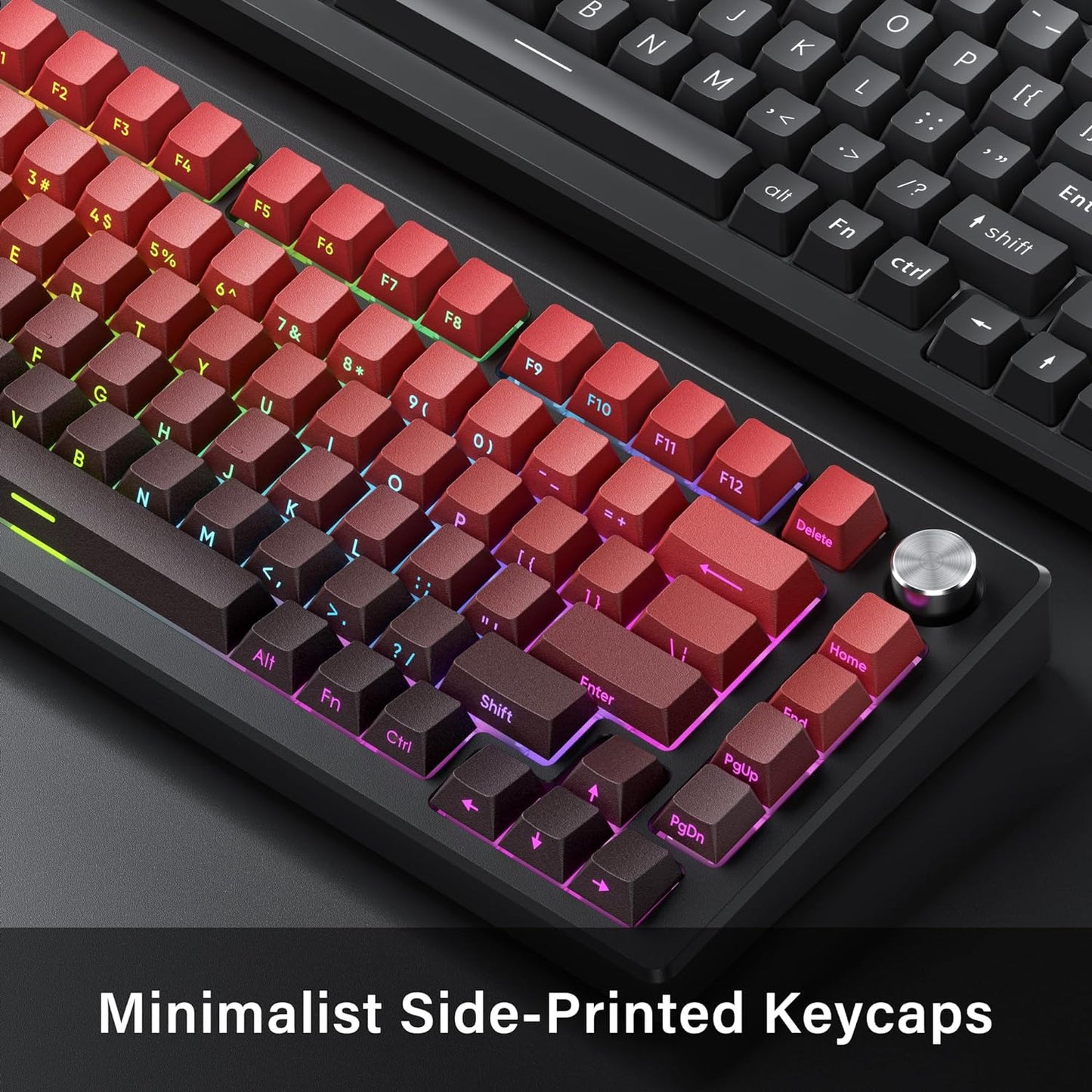 Olika färgade keycaps med gradient och side-print 136 tangenter